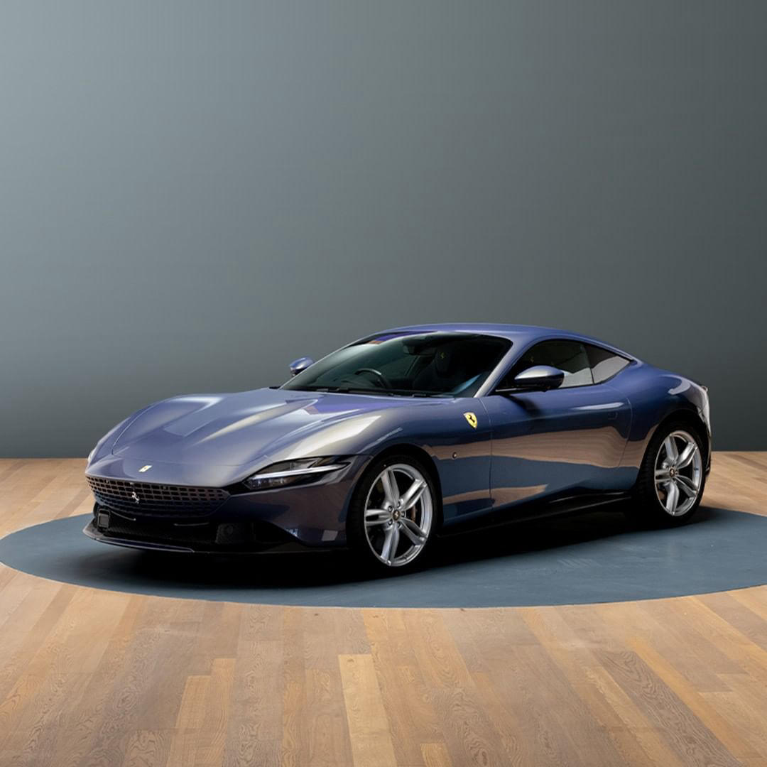 image  1 Ferrari - This Tailor Made #FerrariRoma was built to emphasise the Blu Elder which coats its exterio