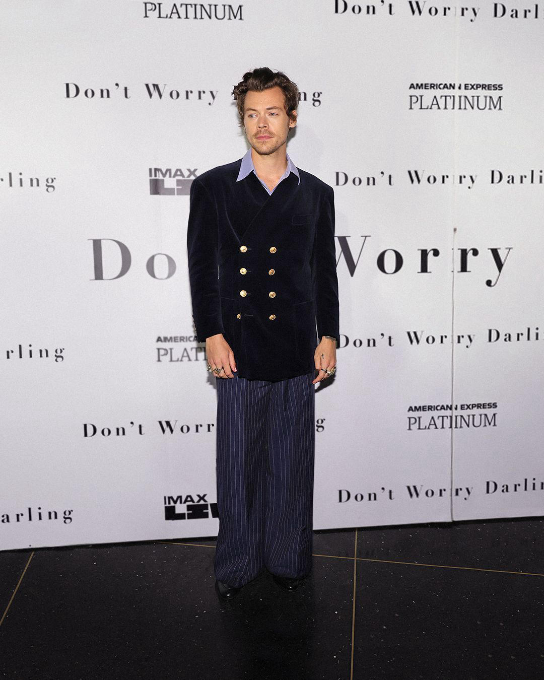 Harry Styles was captured wearing a sartorial look from the Exquisite Gucci collection at the screen