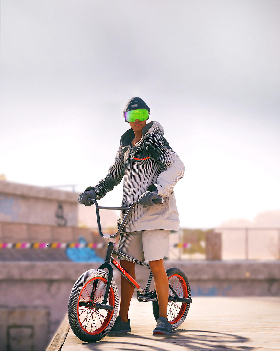 image  1 Prada - Get a new look of the new #Prada Linea Rossa Optical BMX gear, now in #RidersRepublicGame