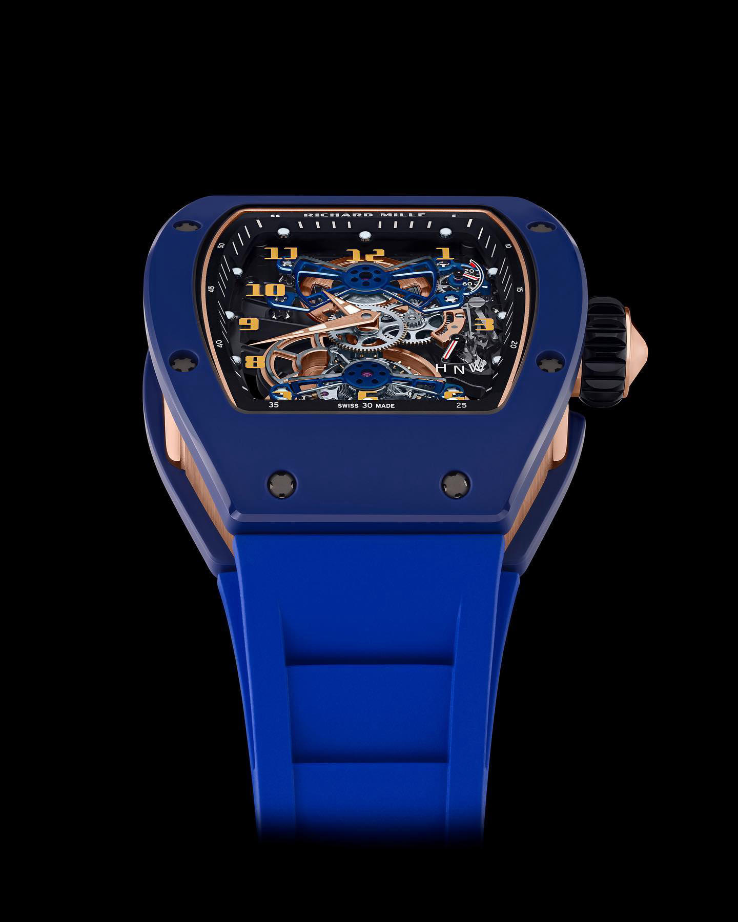 Richard Mille - Creating the complex curved shapes in blue TZP ceramic requires a lengthy, delicate